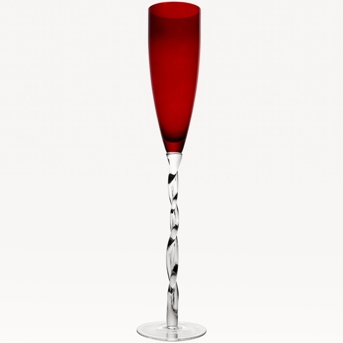 Adriana Champagne Glasses, Red – Set of 4