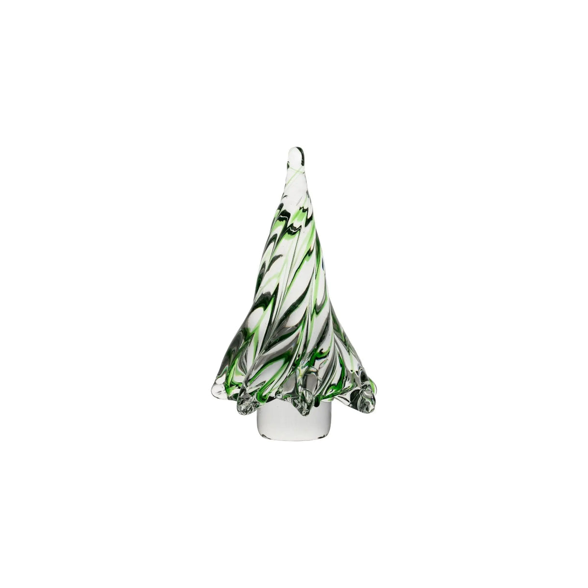 Small Green & Clear Glass Tree decorative accent