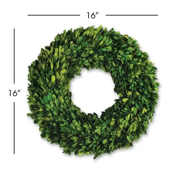 Boxwood Wreath (Round) - 16" Preserved Real Greenery Napa Home & Garden