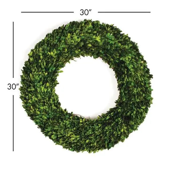 Boxwood Wreath (Round) - 30" Preserved Real Greenery Napa Home & Garden