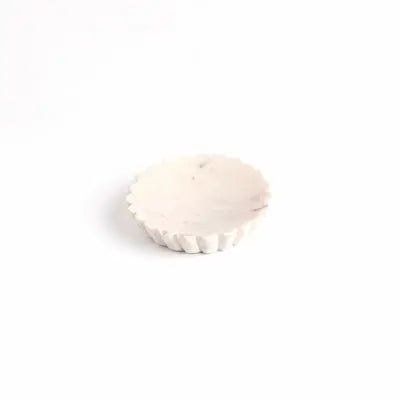 White Marble Soap Dish w/ Grooving (Set of 2) - White | White Marble Soap Dish with Grooving Set of 2 BIDKHome