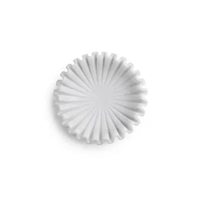White Marble Ruffled Bowl - XS, S, M, L or XL | White Marble Ruffled Bowl BIDKHome
