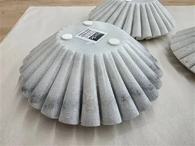 White Marble Ruffled Bowl - XS, S, M, L or XL | White Marble Ruffled Bowl BIDKHome