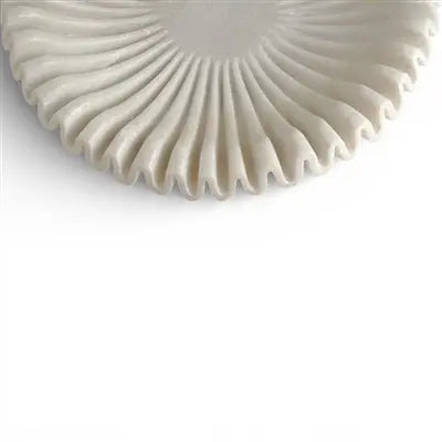 White Marble Ruffled Bowl - XS, S, M, L or XL | White Marble Ruffled Bowl BIDKHome