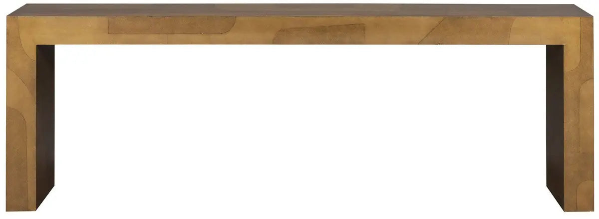 Calder Console - 86" Laser-Cut Multi-Layered Brass Graphic Console - Villa Decor & Design