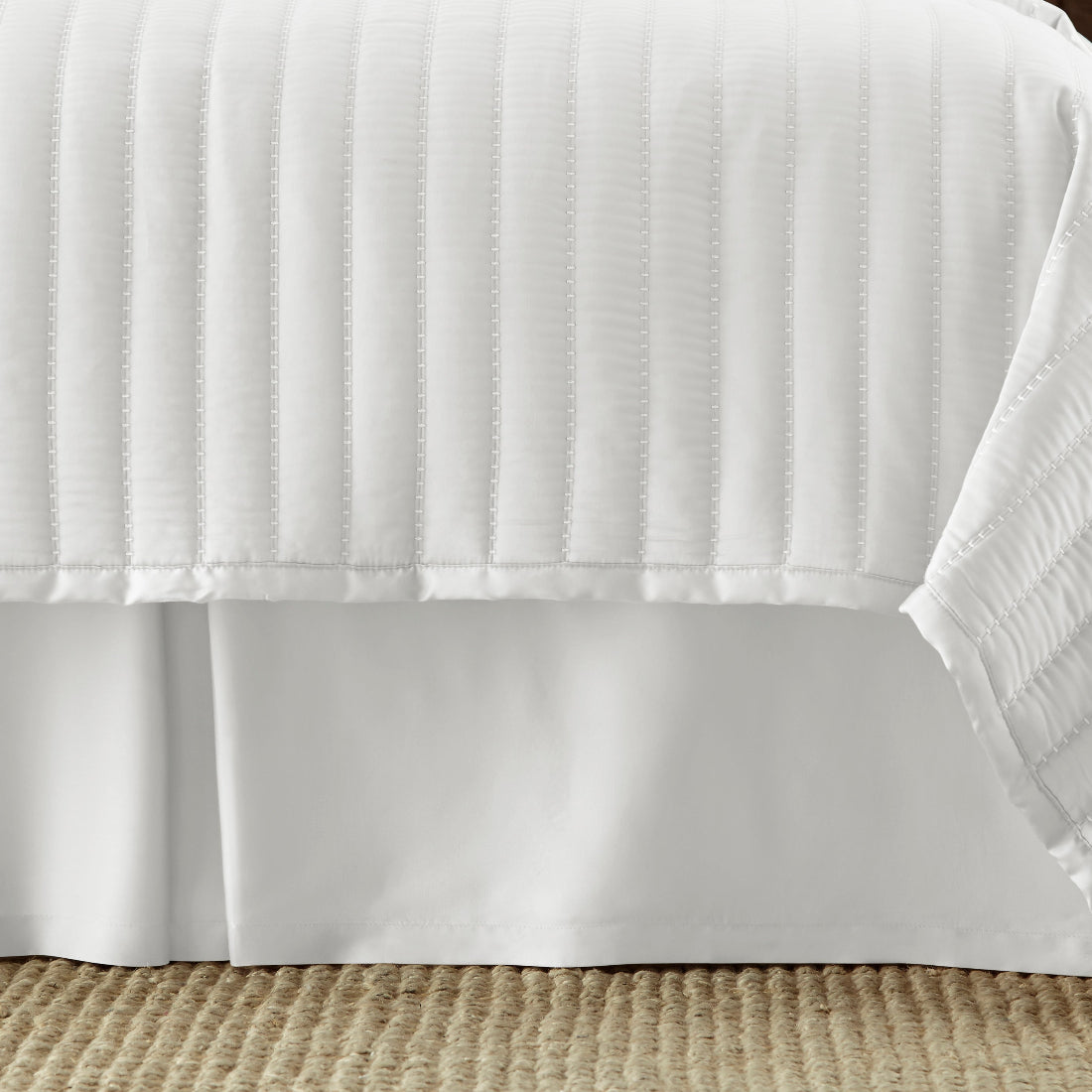 Urban Bamboo White Bed Skirt
