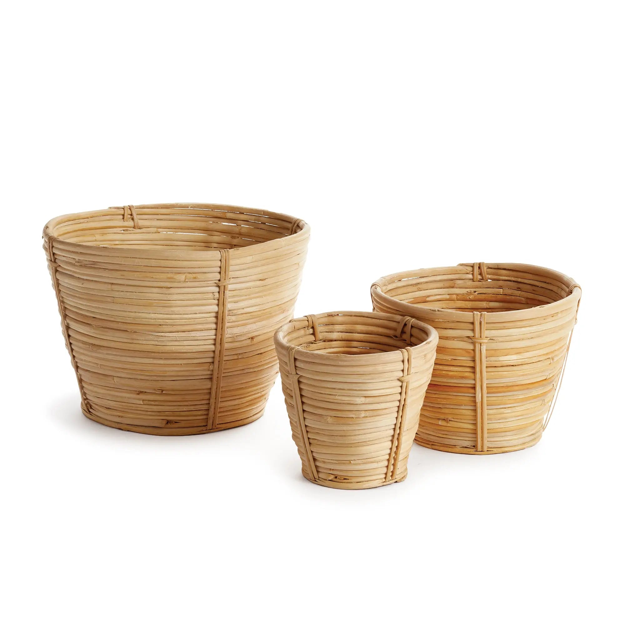 Tapered Cane Rattan Basket Set of 3