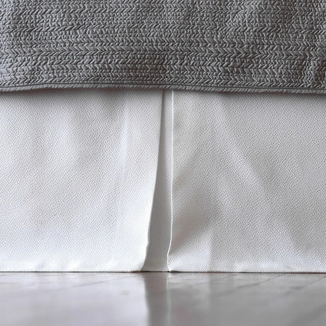 tailored bedskirt, luxury bedskirt, white bedskirt