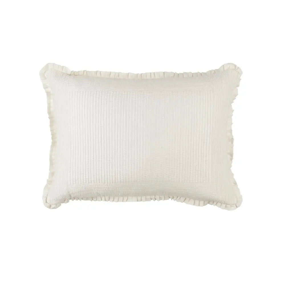 Battersea Pillow - Silk & Sensibility Quilted Ruffle Sham - Villa Decor & Design