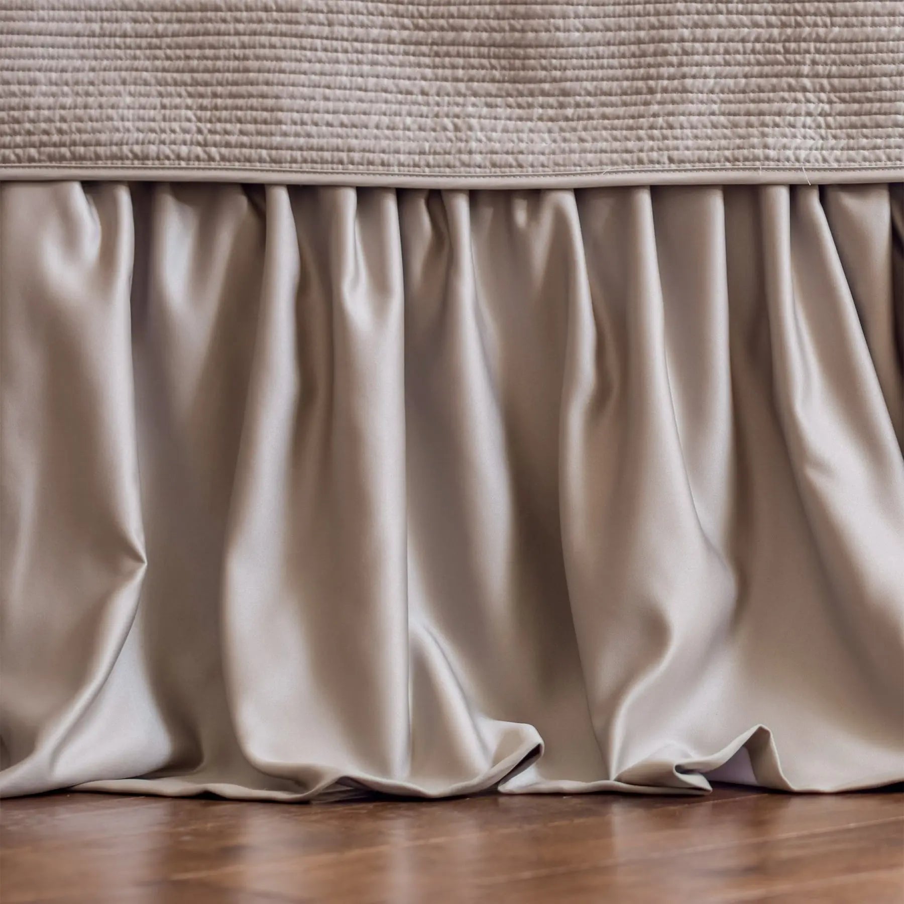 Battersea Gathered Bed Skirt - Silk & Sensibility 3-Panel Set - Villa Decor & Design