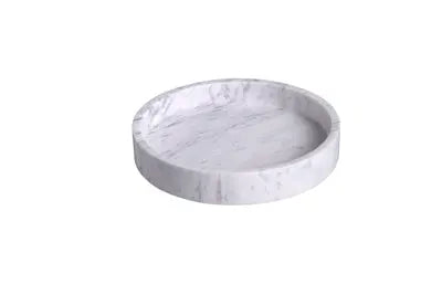 Med. Marble Round 9" Tray LP - WHITE
