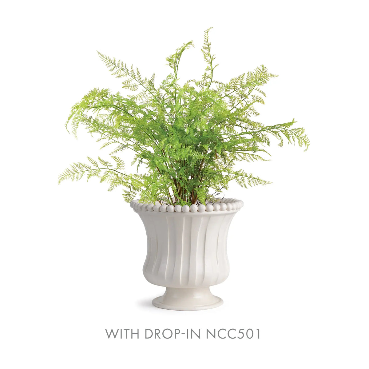 Coletta Petite vase with a fern drop-in arrangement