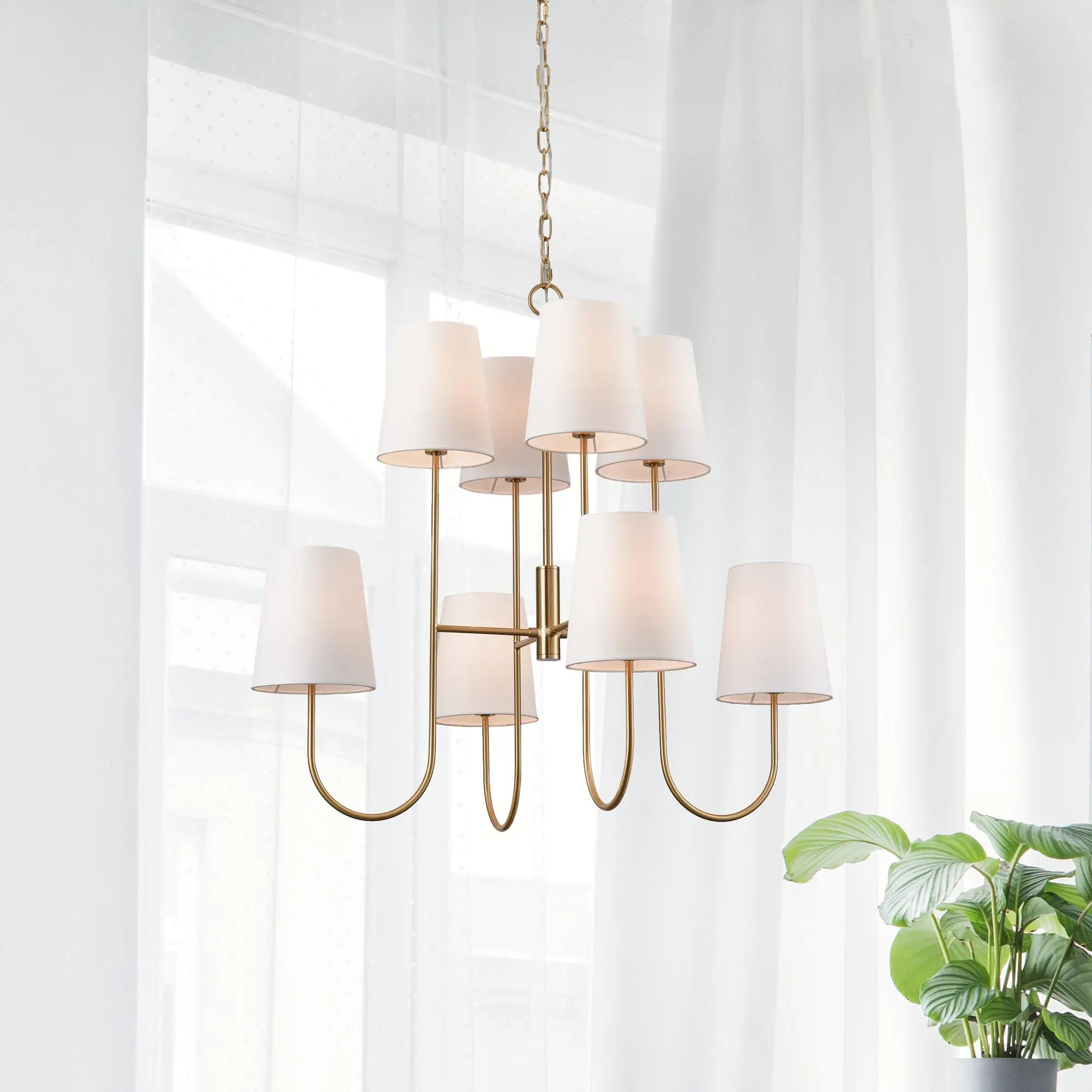 Kinley Two-Tier Gold Chandelier - Villa Decor & Design