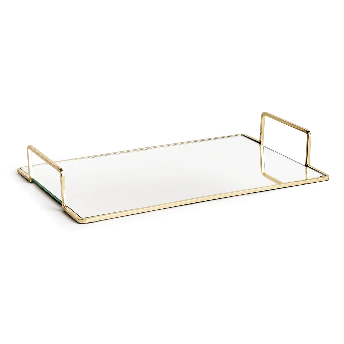 Covina small gold-tone mirrored tray, rectangular handles