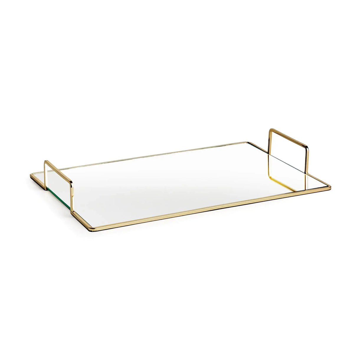 Covina large nickel-tone mirrored tray, plain view