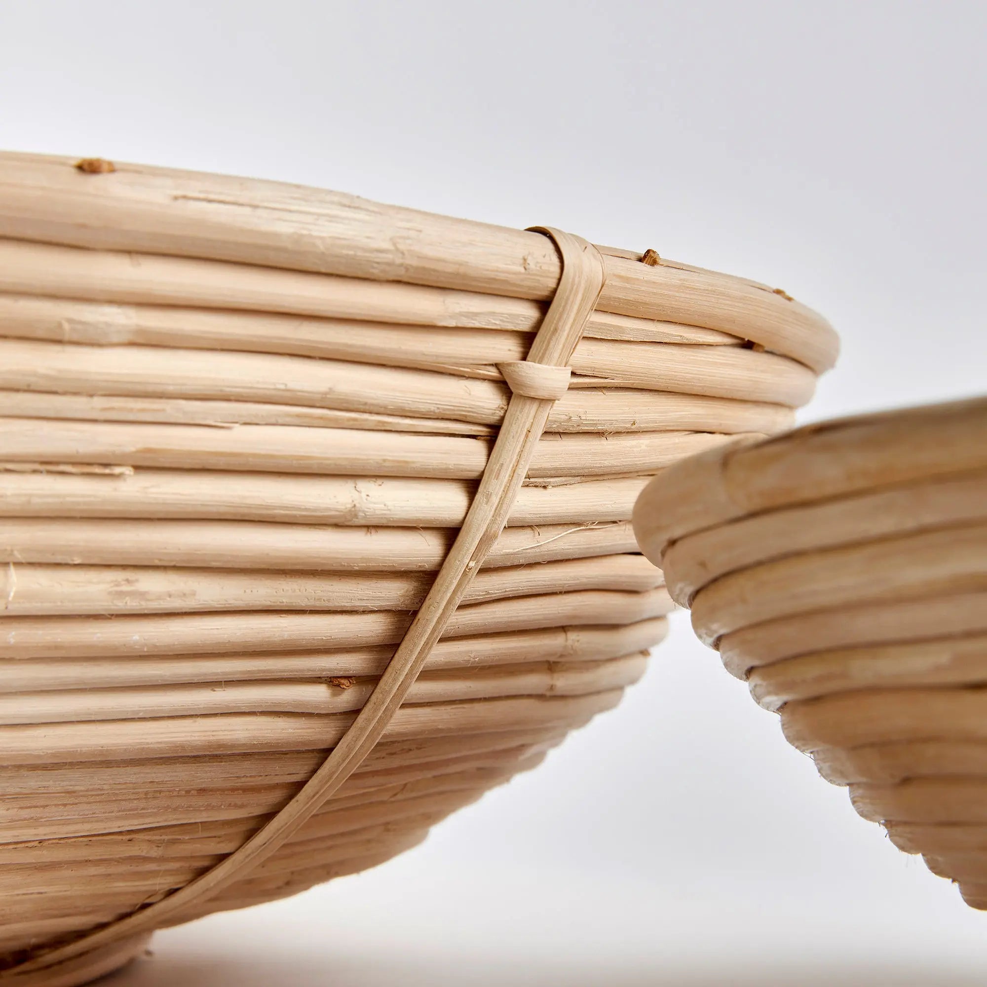 Natural Rattan Low Bowl Set