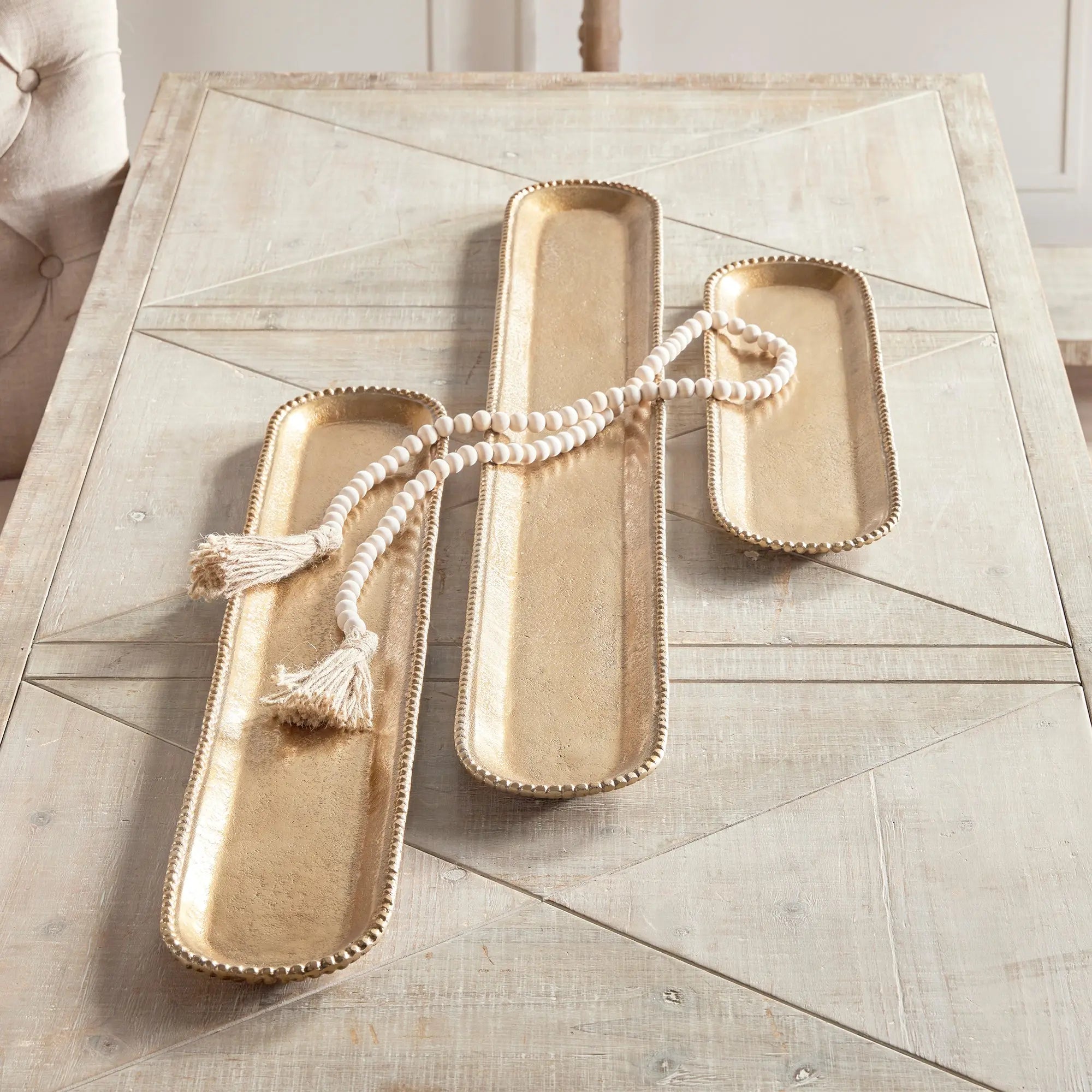 Blair Decorative Gold Tray Set of 3