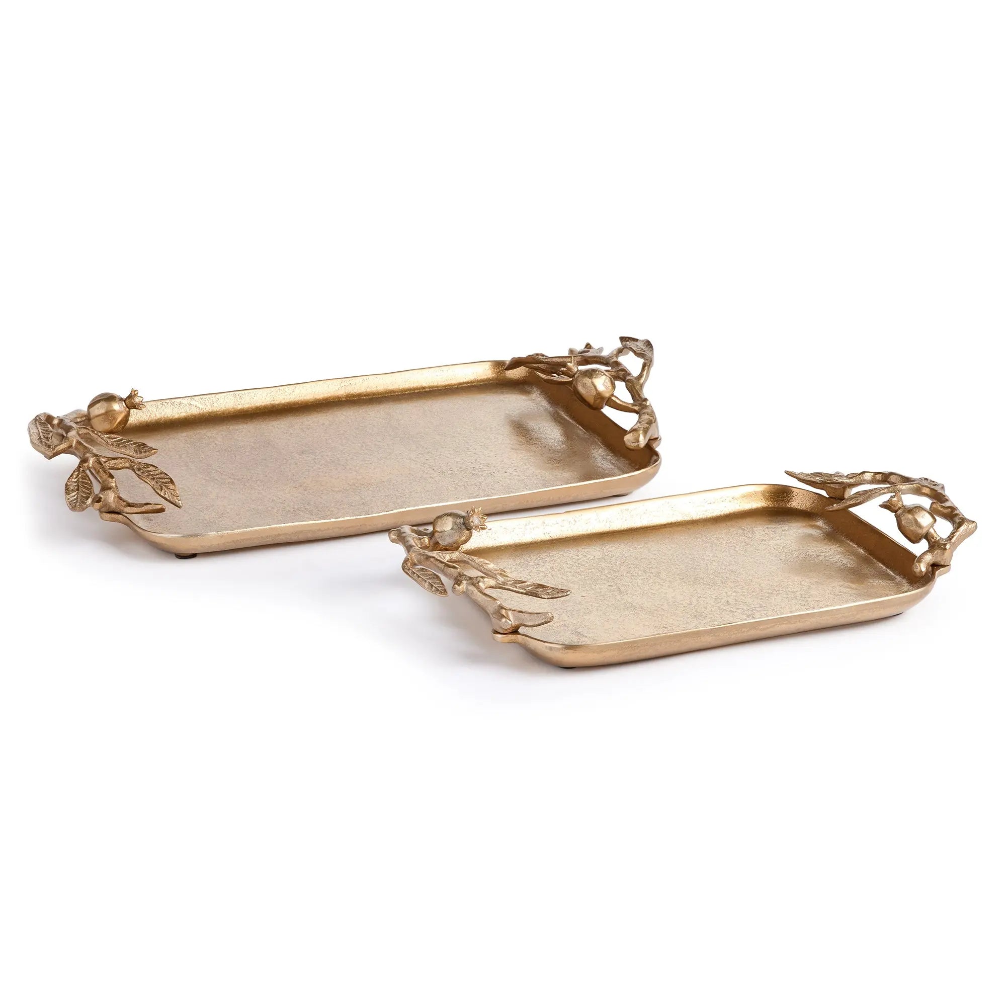 POMEGRANATE BRANCH DECORATIVE TRAYS, SET OF 2 Villa Decor & Design