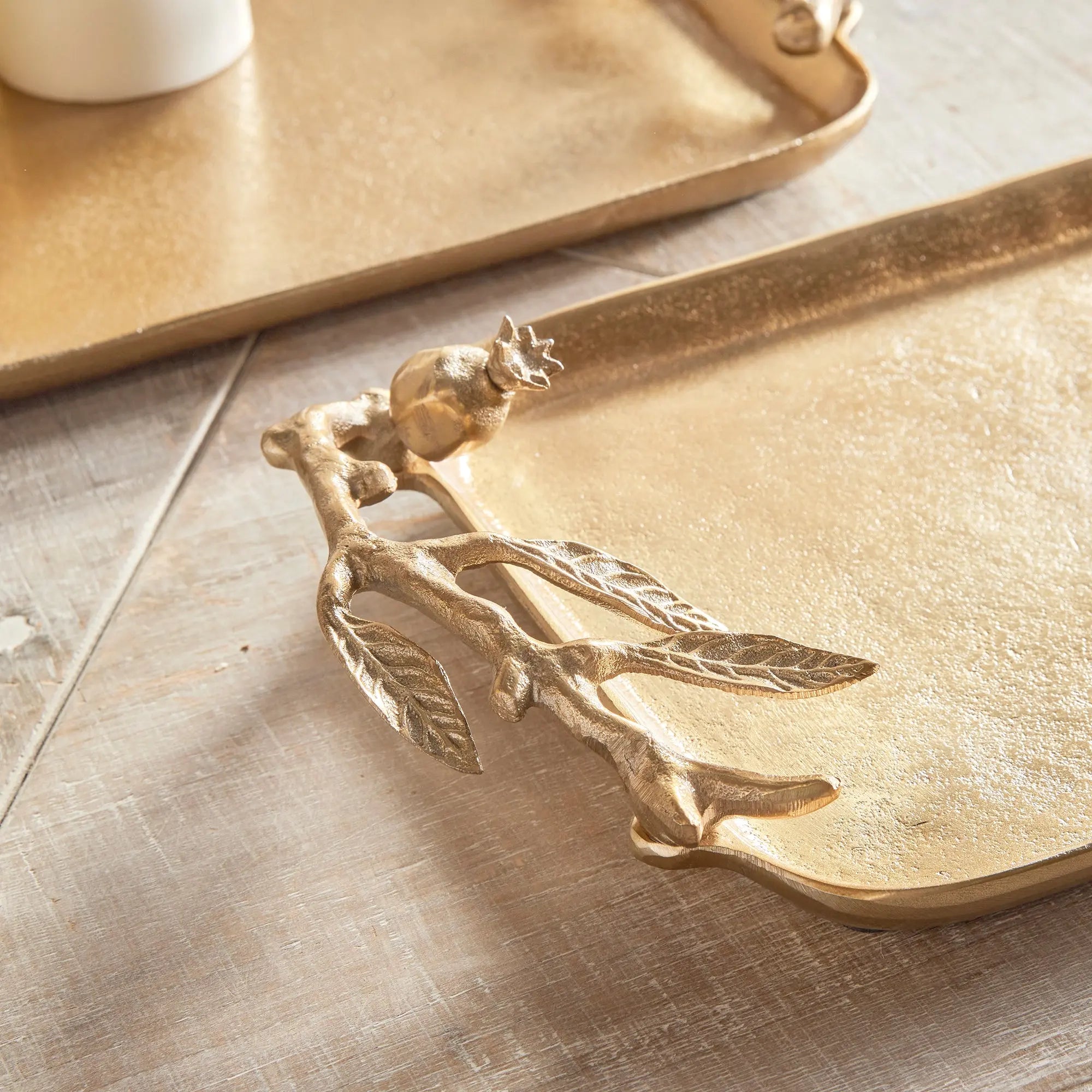 POMEGRANATE BRANCH DECORATIVE TRAYS, SET OF 2 Villa Decor & Design