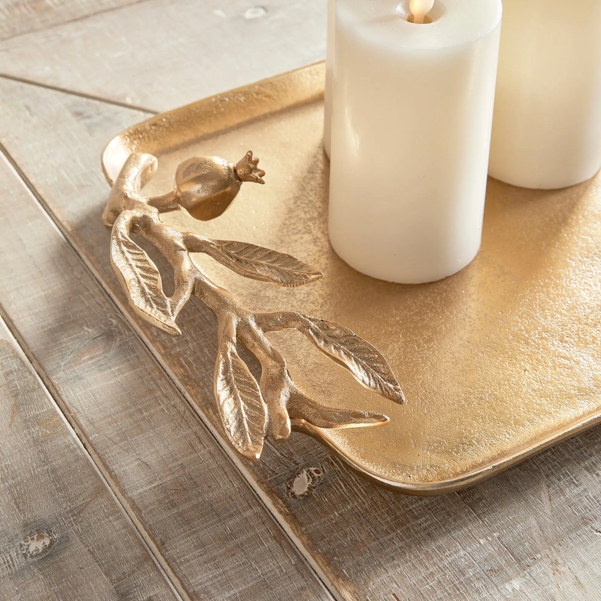 POMEGRANATE BRANCH DECORATIVE TRAYS, SET OF 2 Villa Decor & Design