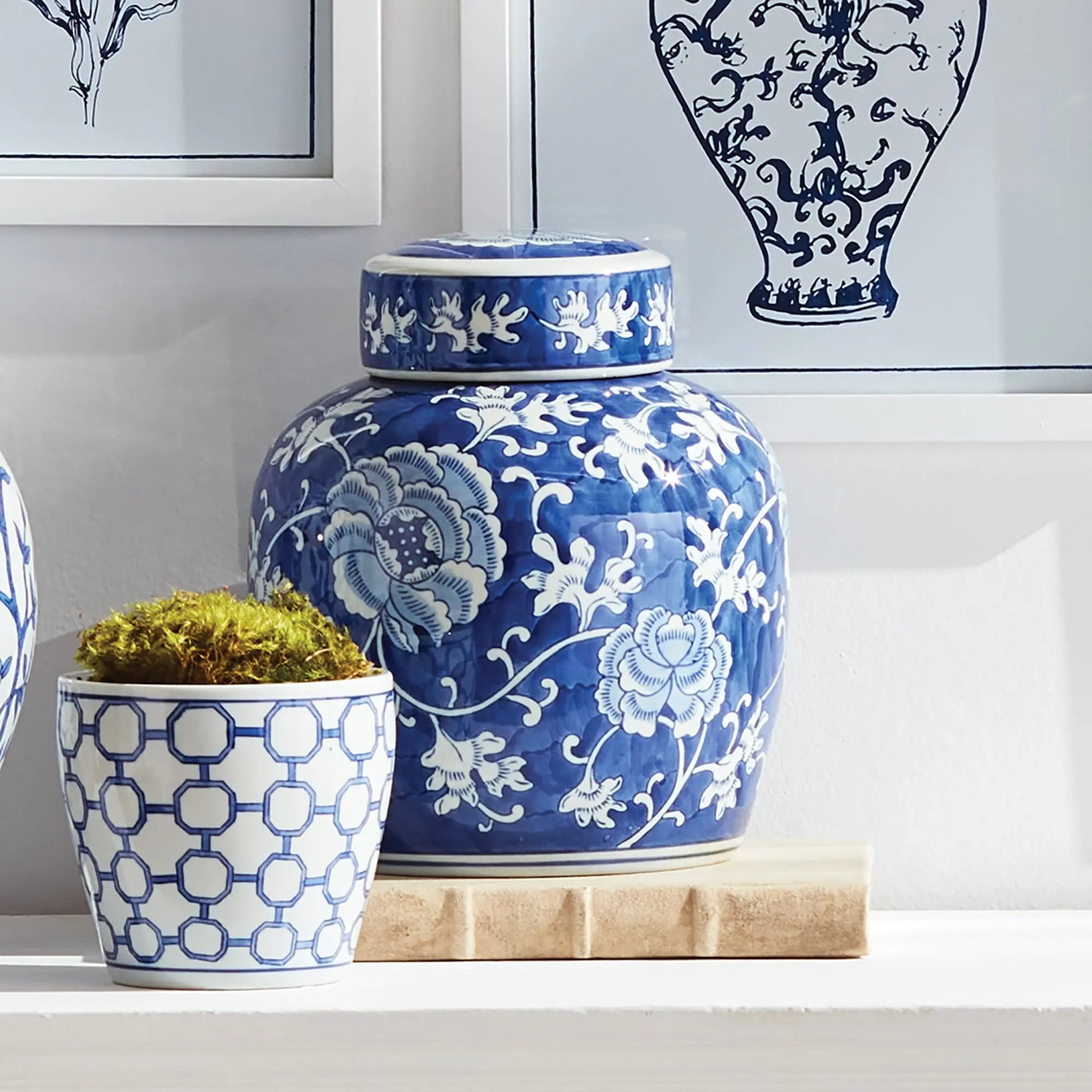 Dynasty Lotus Lidded Ceramic Jar