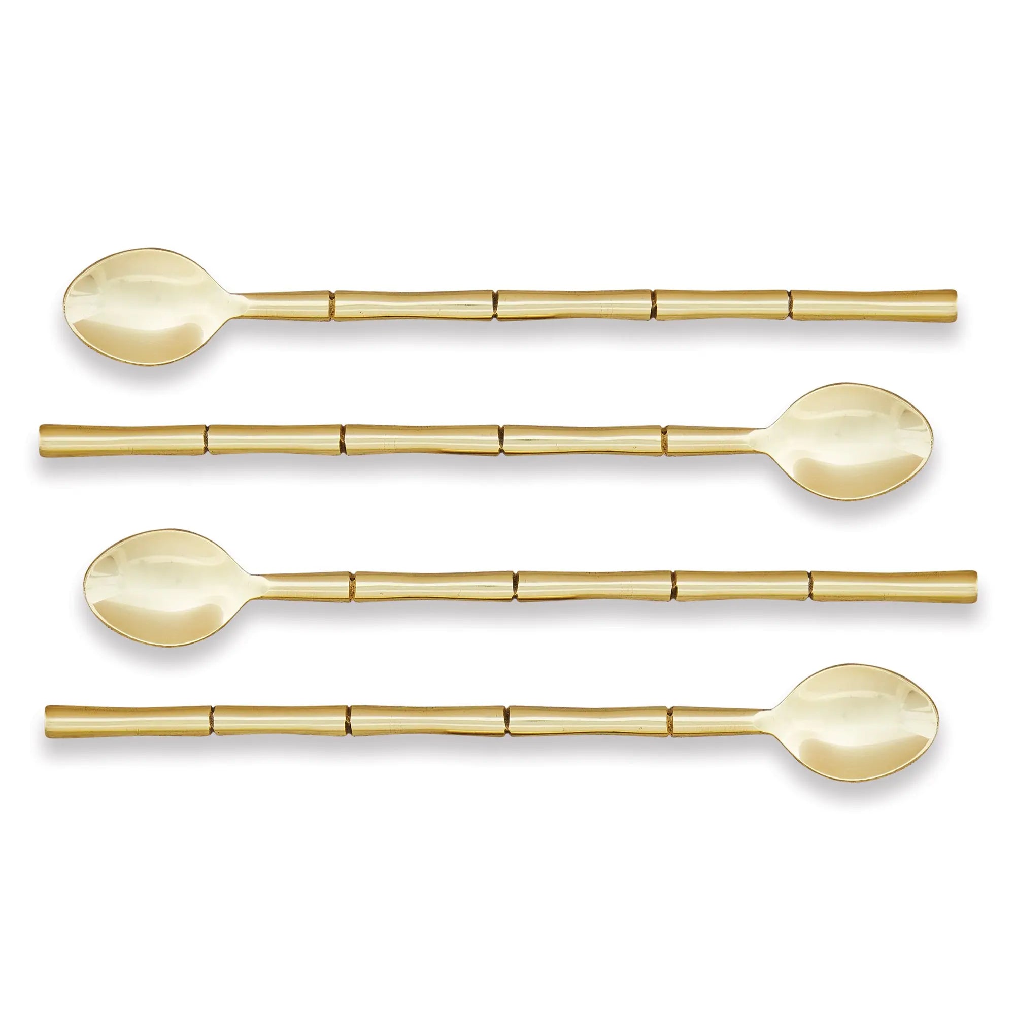 Grove Stirring Spoons – Set of 4 Hand-Forged Cocktail Spoons (Champagne Gold or Stainless Steel) - Villa Decor & Design