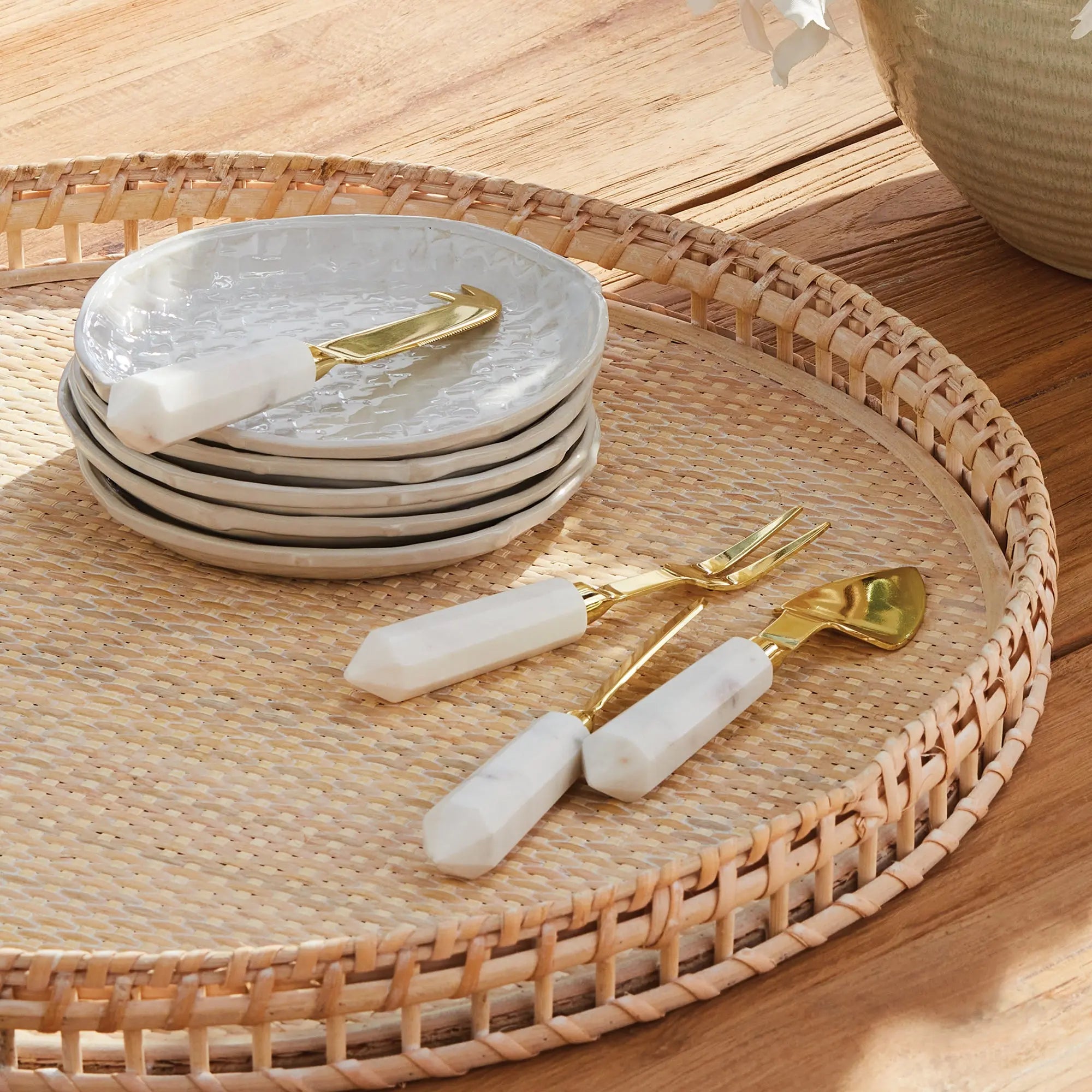 Asteria Cheese Knife Set with Marble Handles