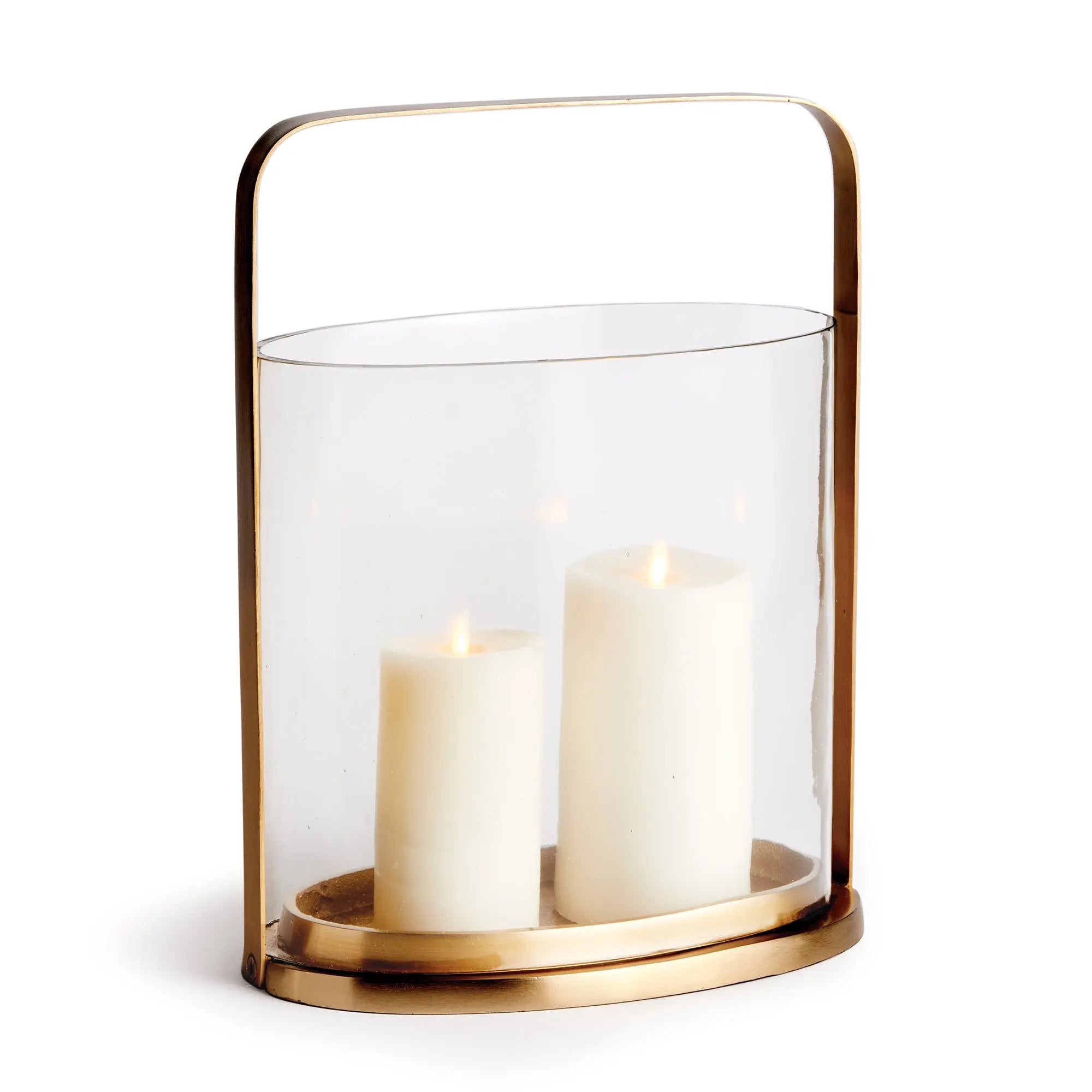AILA Oval Glass Hurricane Candleholder