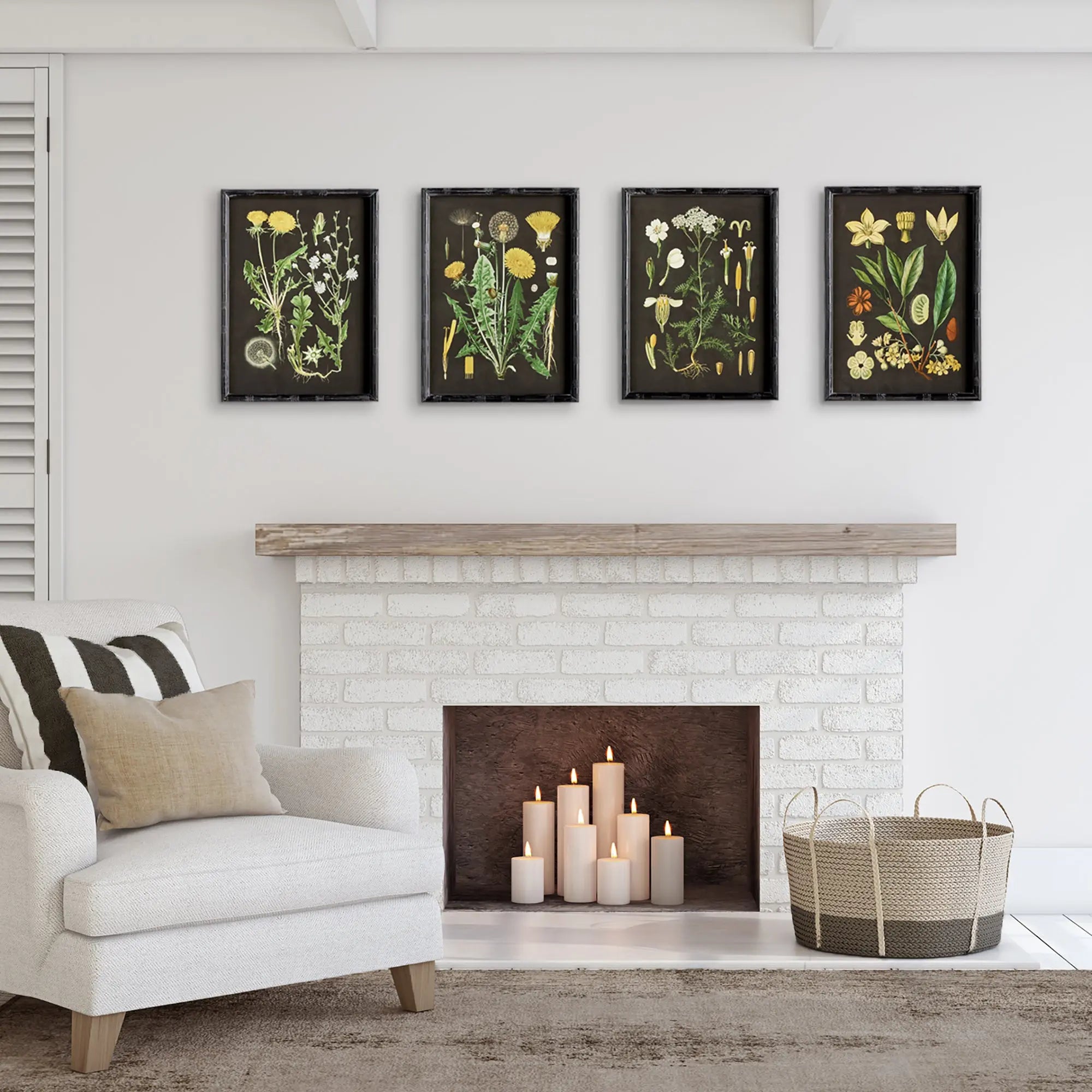 GOLDEN BOTANICAL STUDY, SET OF 4 Villa Decor & Design