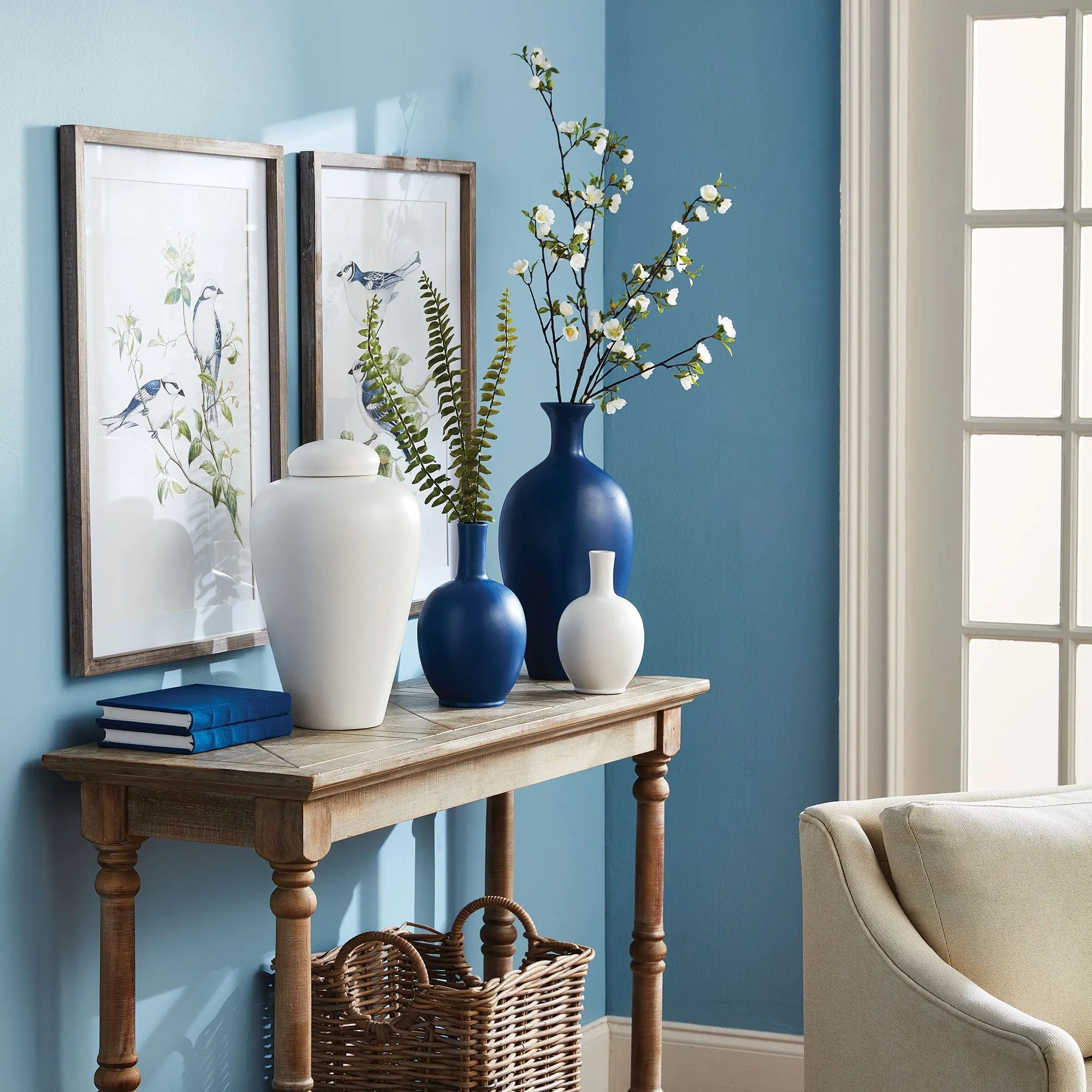 BLUE BIRDS PRINTS, SET OF 4 Villa Decor & Design