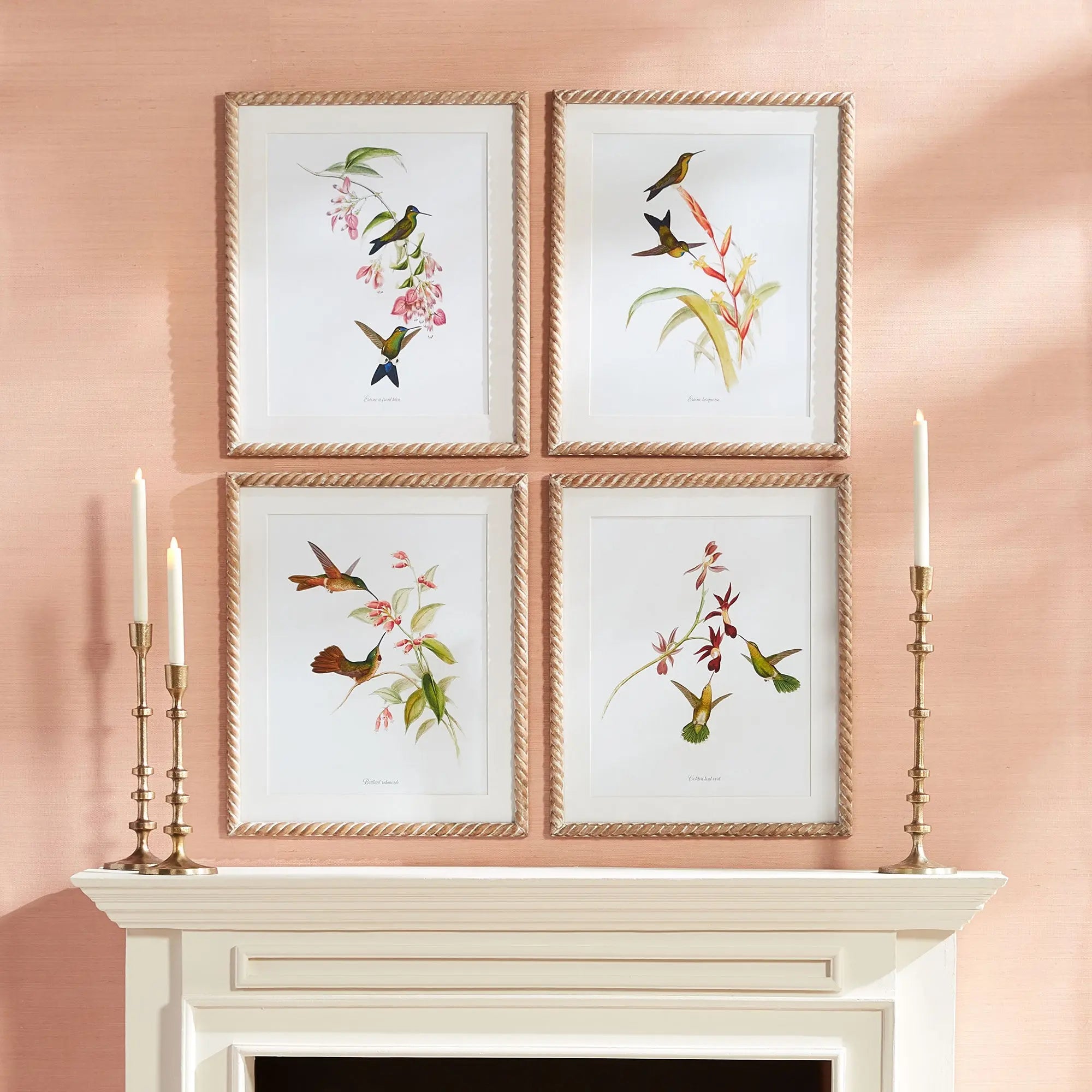 PLAYFUL HUMMINGBIRD PRINTS, SET OF 4 Villa Decor & Design
