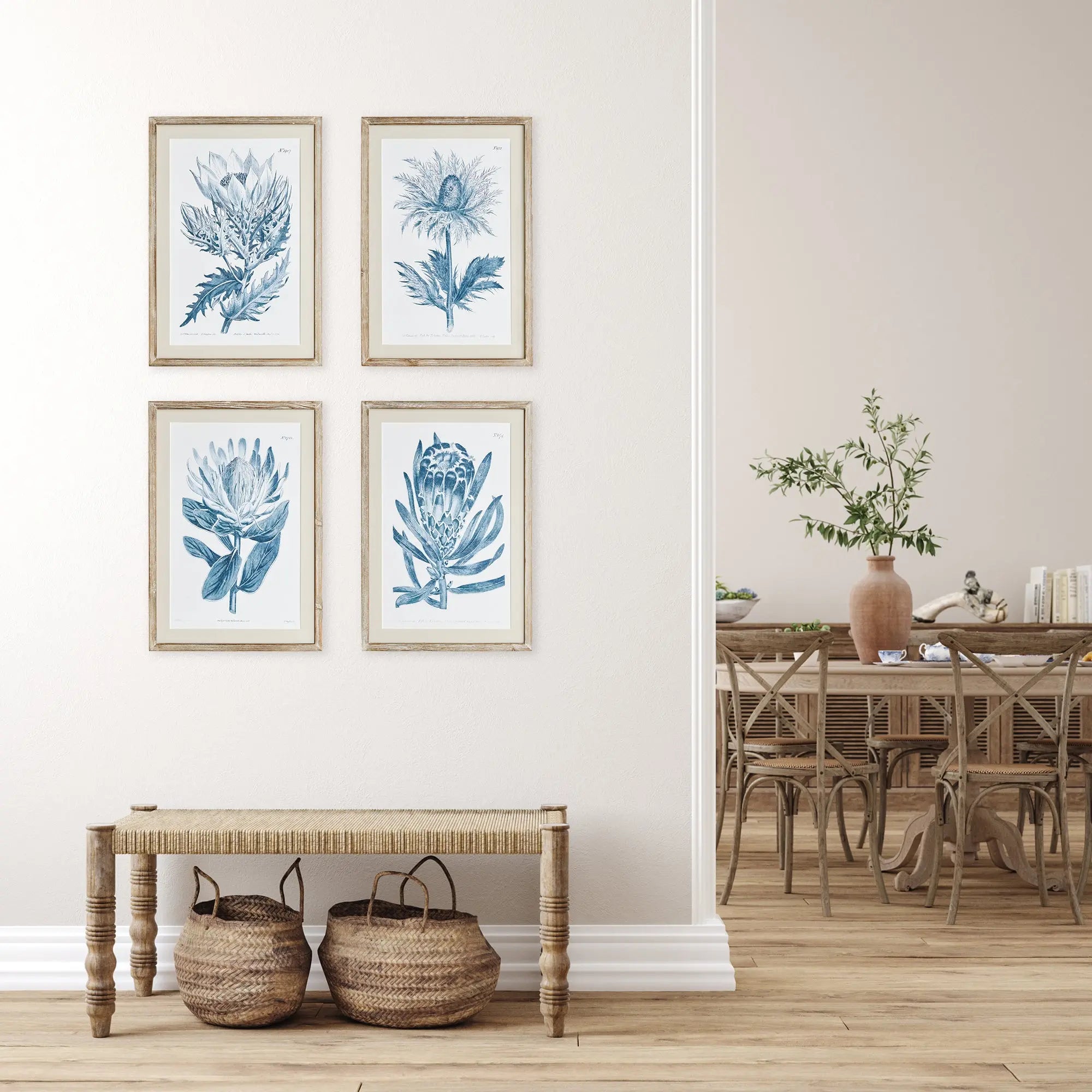 INDIGO PROTEA PRINTS, SET OF 4 Napa Home & Garden