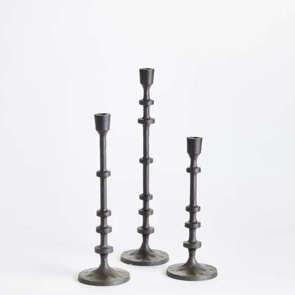 Abacus Taper Holders - Set of 3 Oversized LED Candle Holders - Villa Decor & Design
