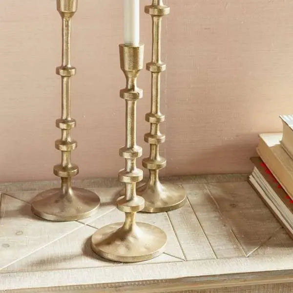 Abacus Taper Holders - Set of 3 Oversized LED Candle Holders - Villa Decor & Design
