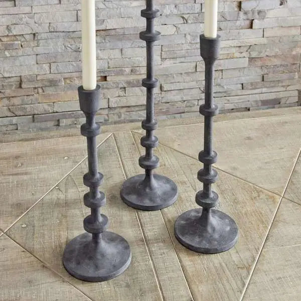 Abacus Taper Holders - Set of 3 Oversized LED Candle Holders - Villa Decor & Design