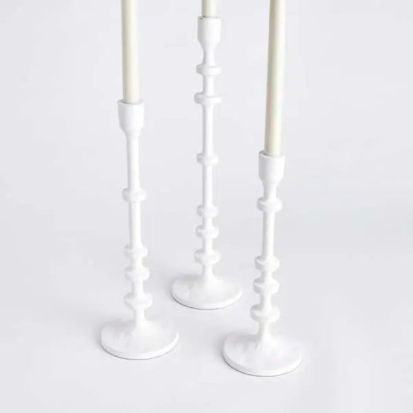 Abacus Taper Holders - Set of 3 Oversized LED Candle Holders - Villa Decor & Design