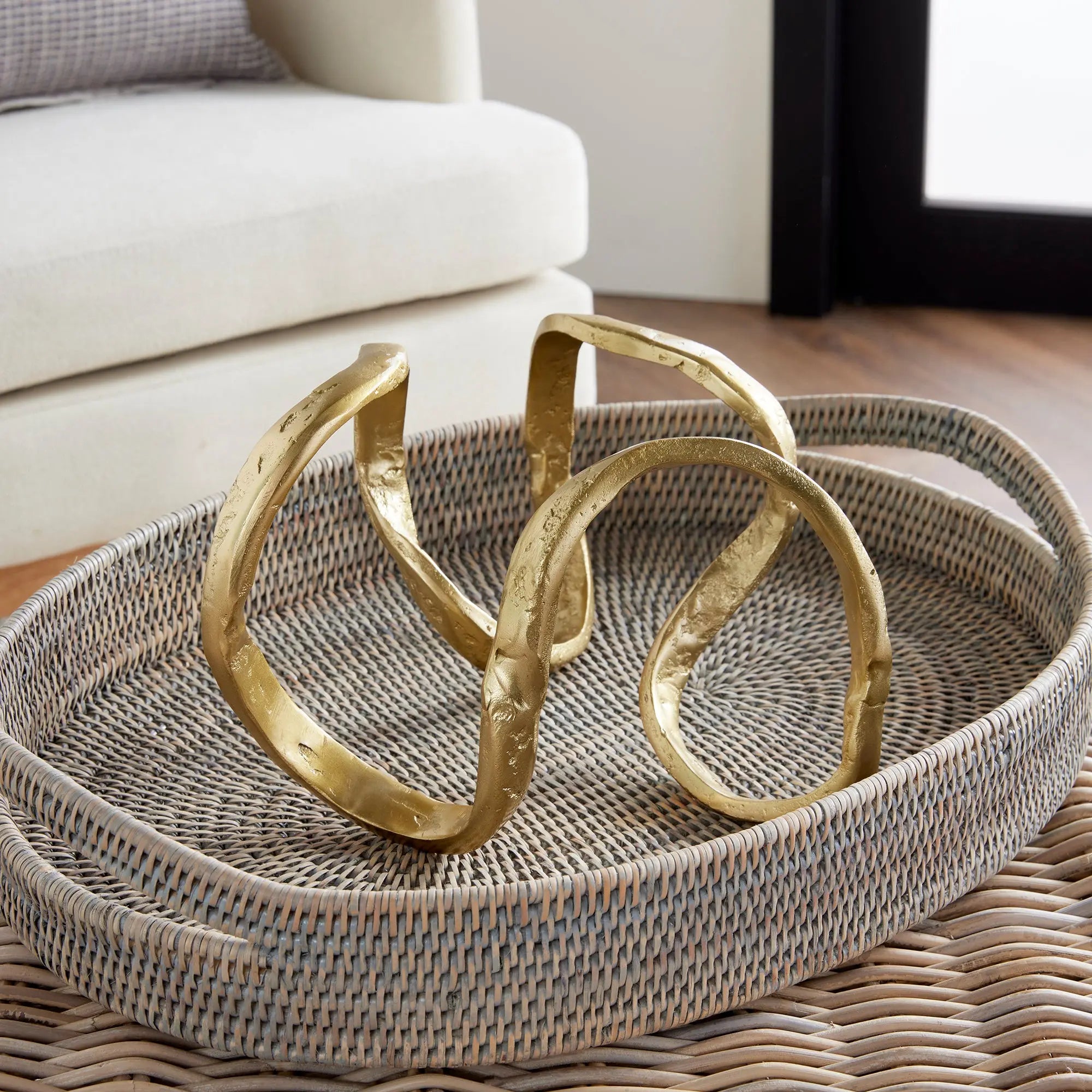 Eryndor Sculptural "Scribble" Objet - Light Gold Cast Aluminum Napa Home & Garden