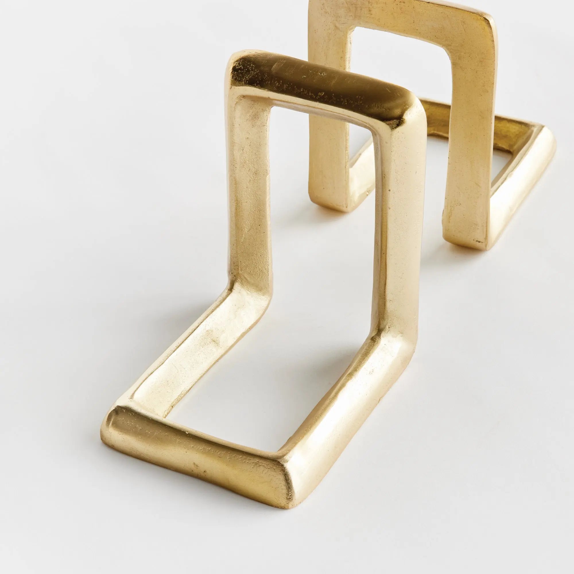 Strofi Bookends - Set of 2 Gold Sculptural Aluminum Objets Napa Home & Garden