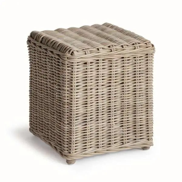 Davina Stool | Warm Gray Kubu Rattan Stool - Villa Decor & Design