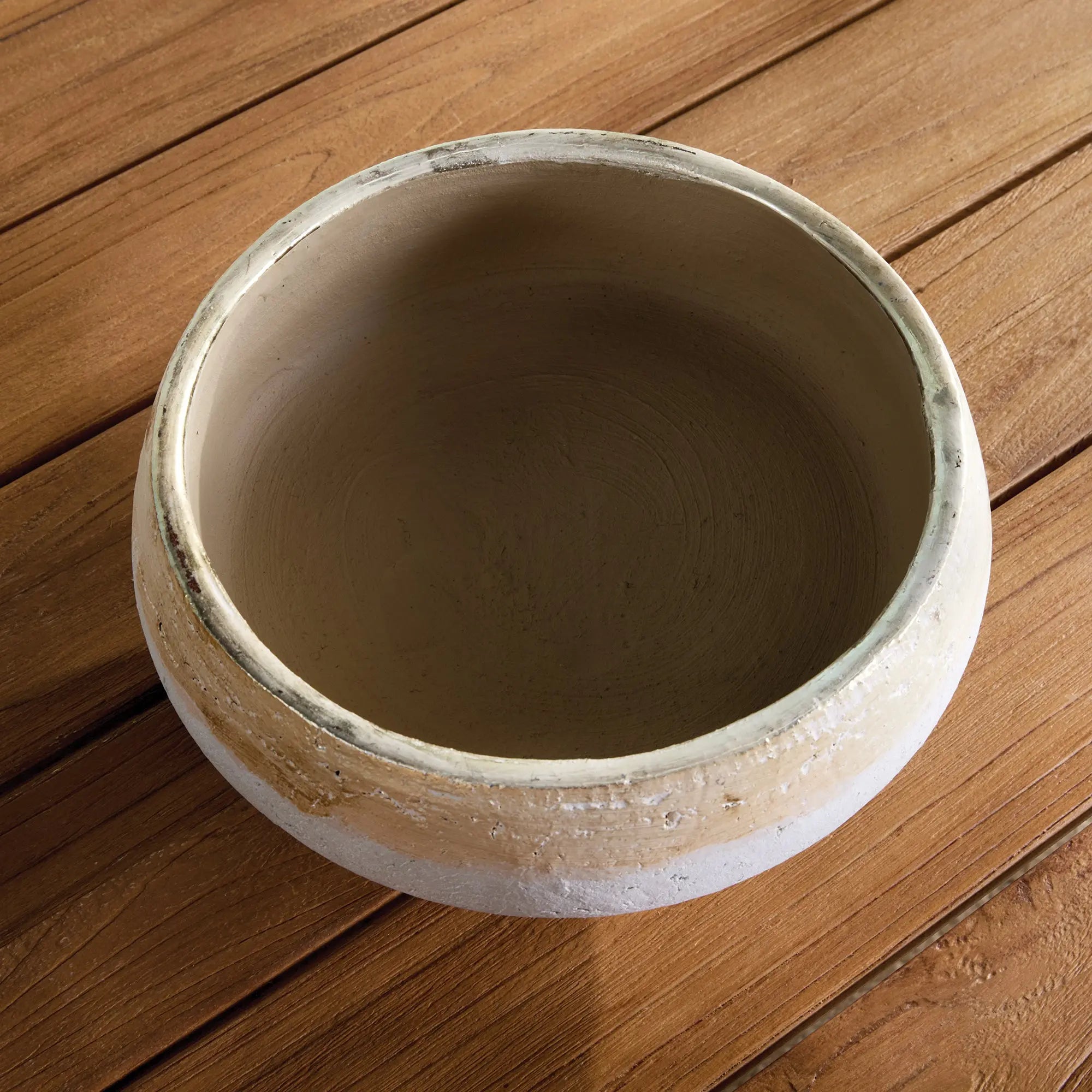Maude Footed Decorative Bowl - Hand-Dipped Champagne Terracotta Napa Home & Garden