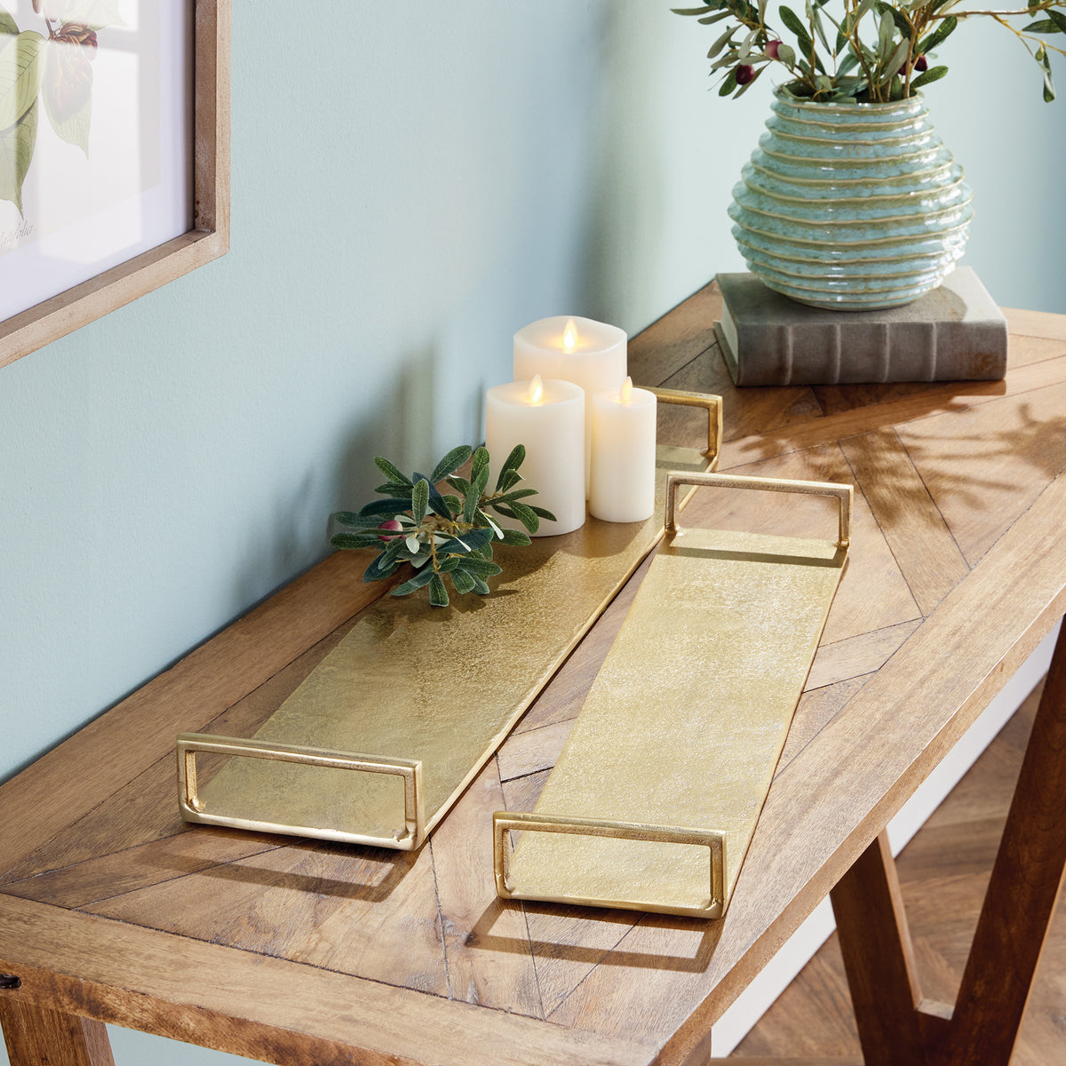 Elora Decorative Narrow Trays, Set of 2