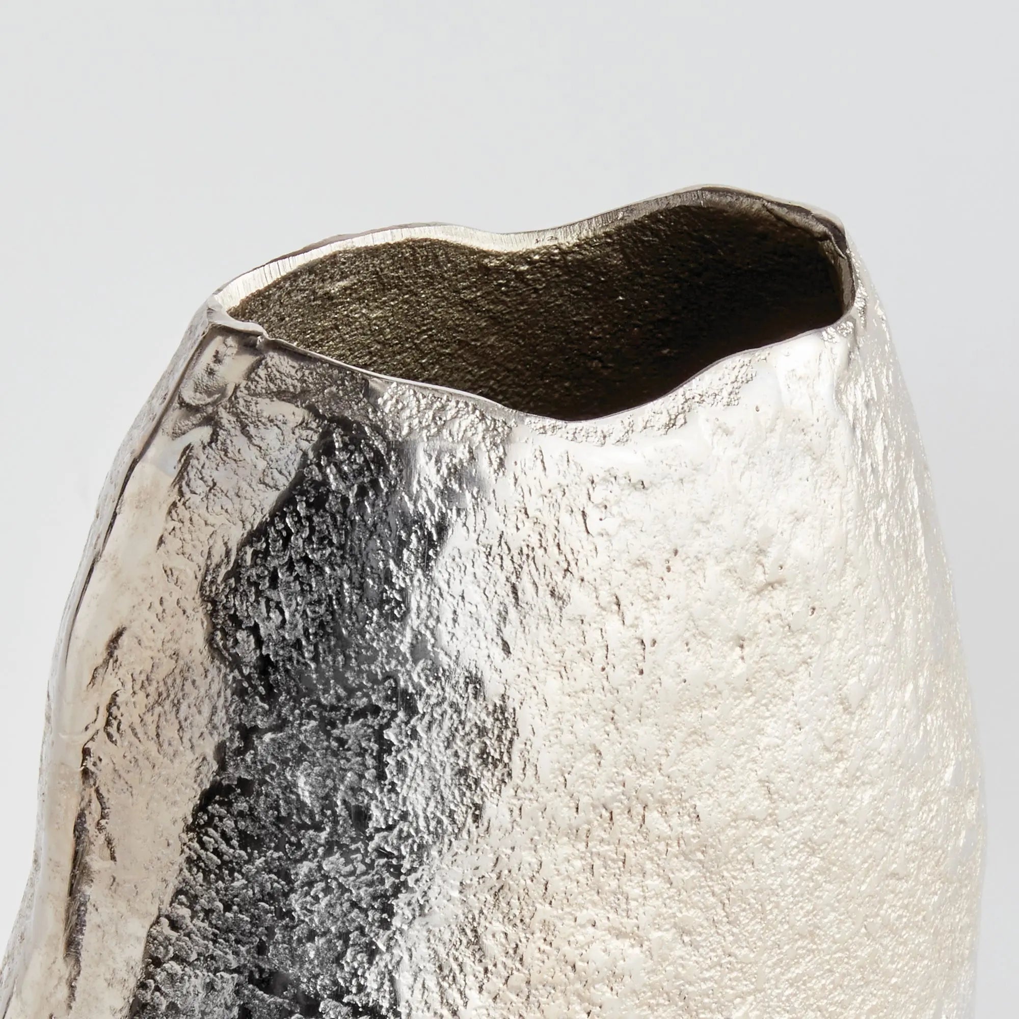 Harlin Vase – Short or Tall, Sand Cast Aluminum in Silver or Gold - Villa Decor & Design