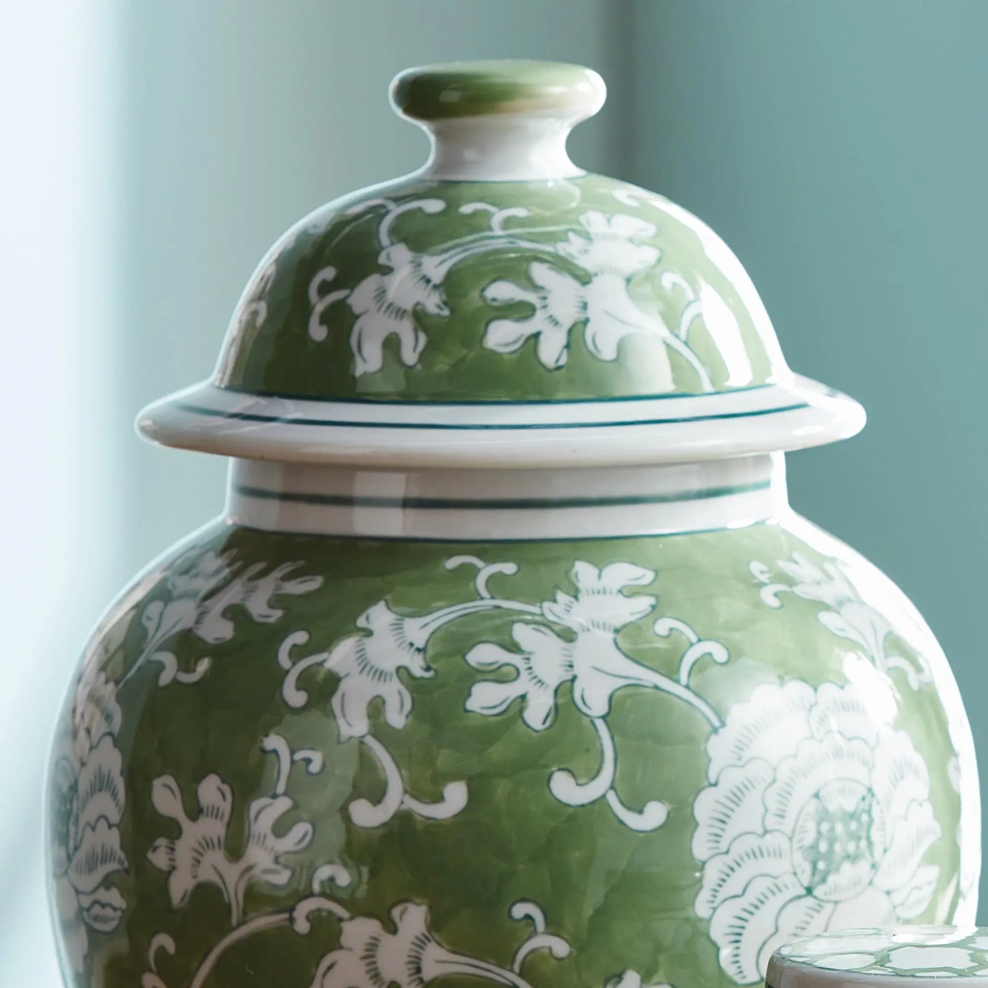 Imperial Lotus Lidded Ginger Jar - Villa Decor & Design