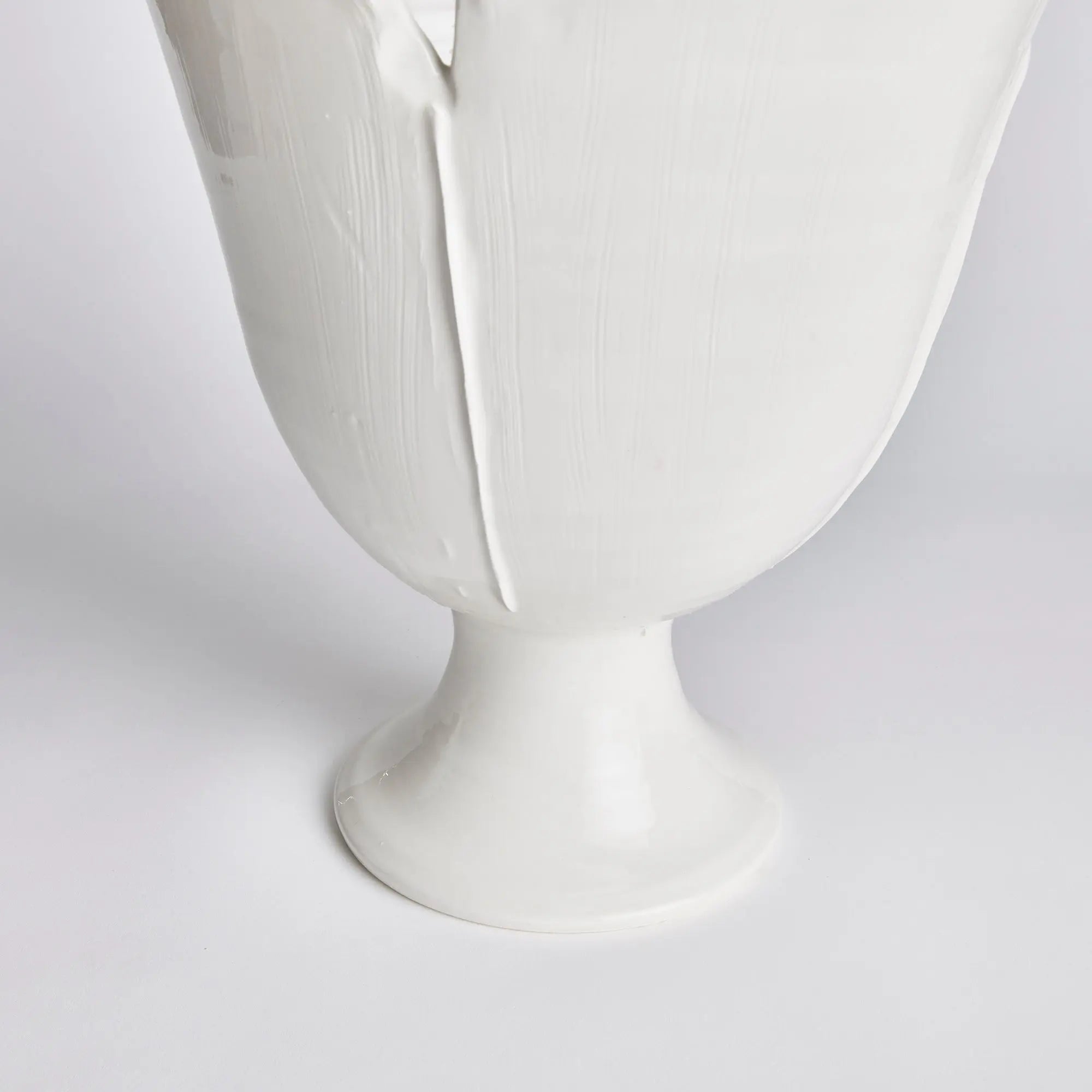 Handmade Petalo Vase  - Large in White glaze with sculpted petal details