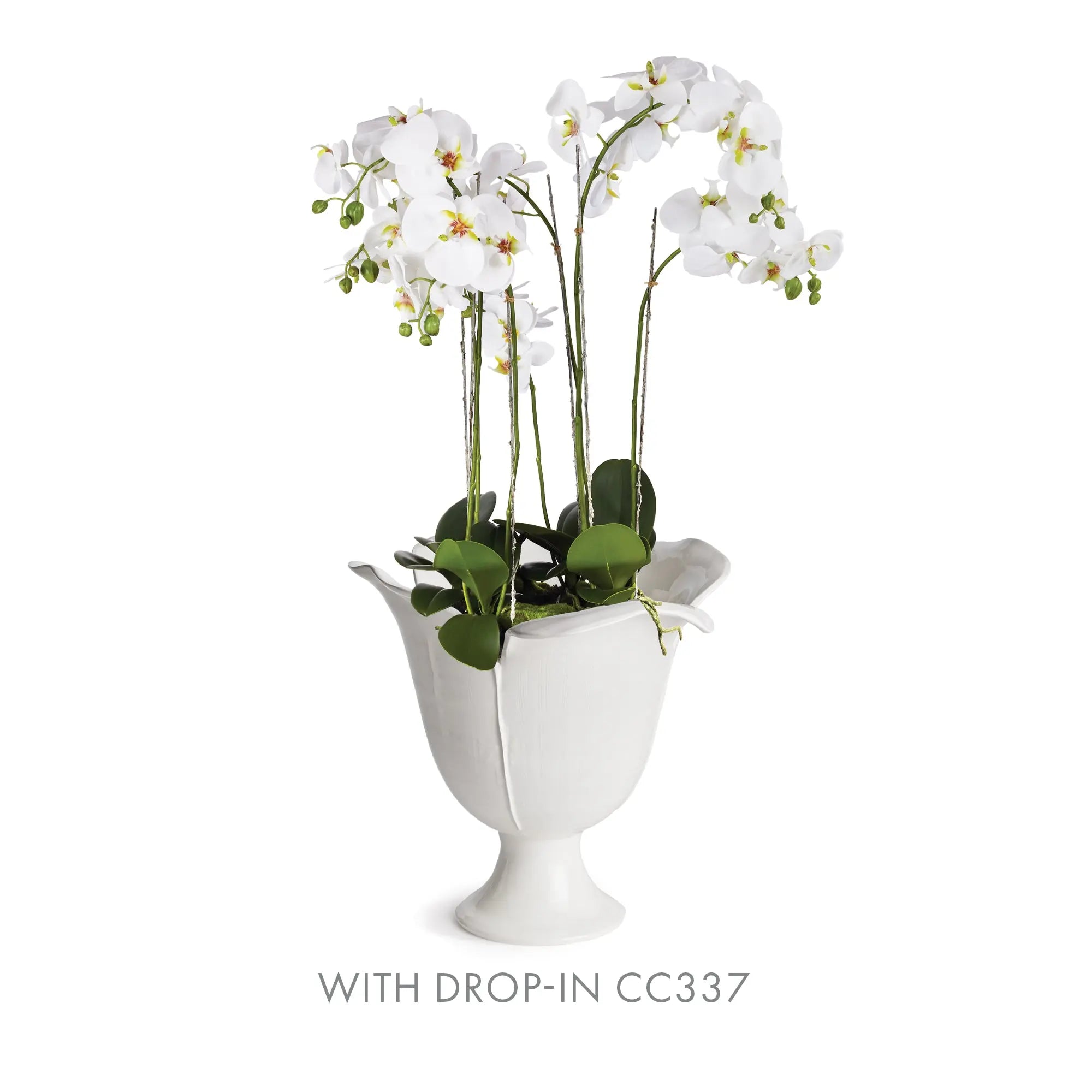 Handmade Petalo Vase  - Large in White glaze with sculpted petal details