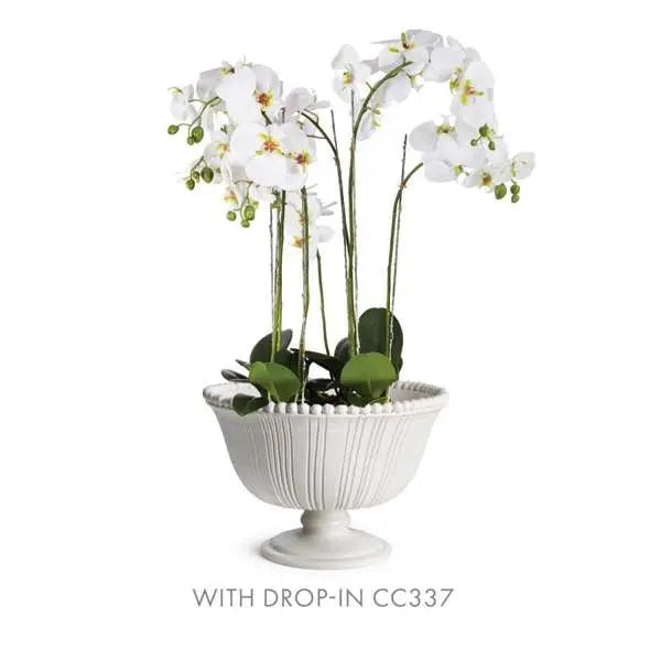 Perla Decorative Footed Bowl - Handmade Italian Ceramic Centerpiece (White) - Villa Decor & Design
