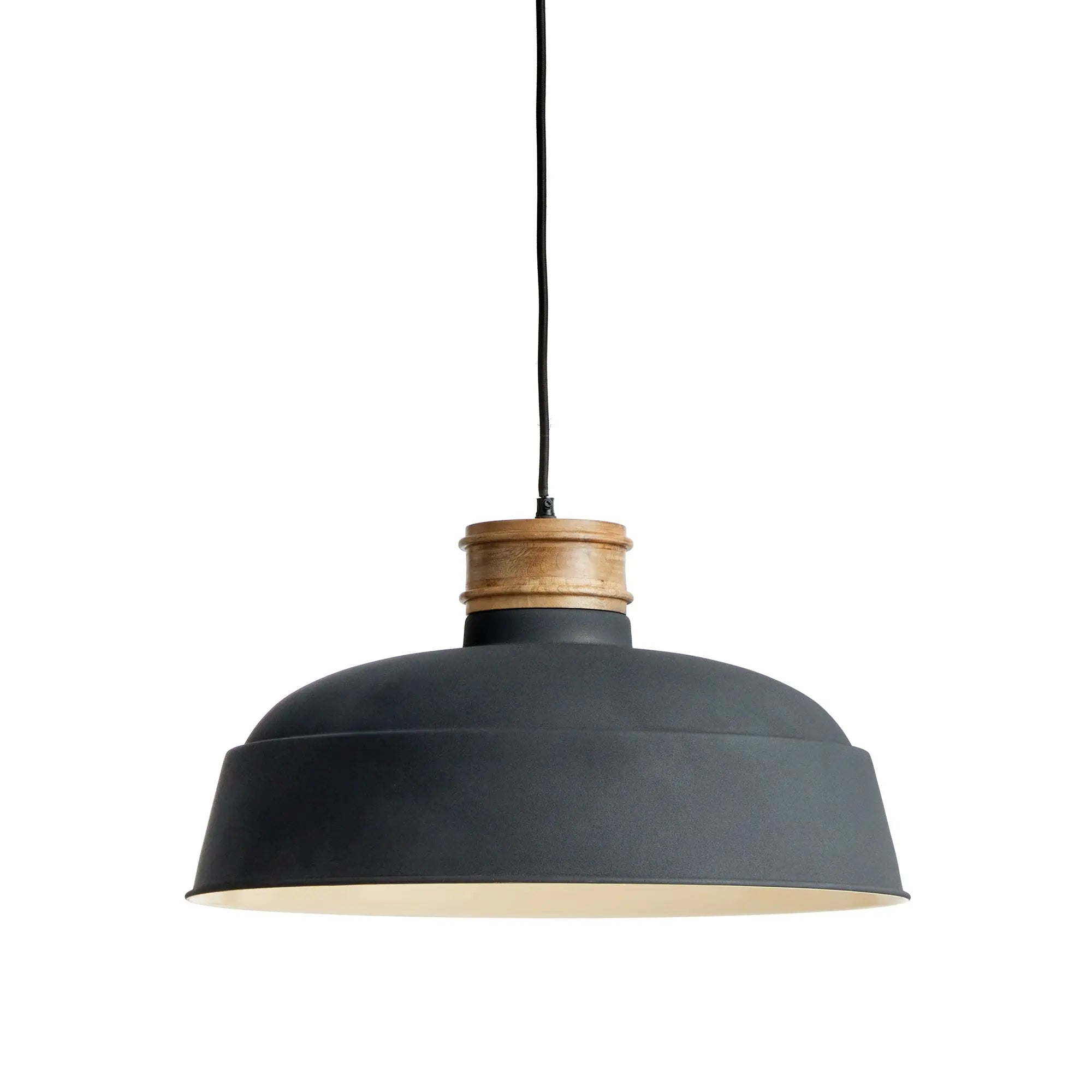 Zach Pendant - Industrial matte charcoal pendant light 