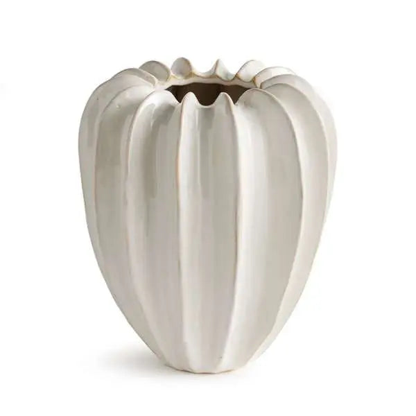 Blecklyn Vase | Thick Glazed White Ceramic Vase - Villa Decor & Design