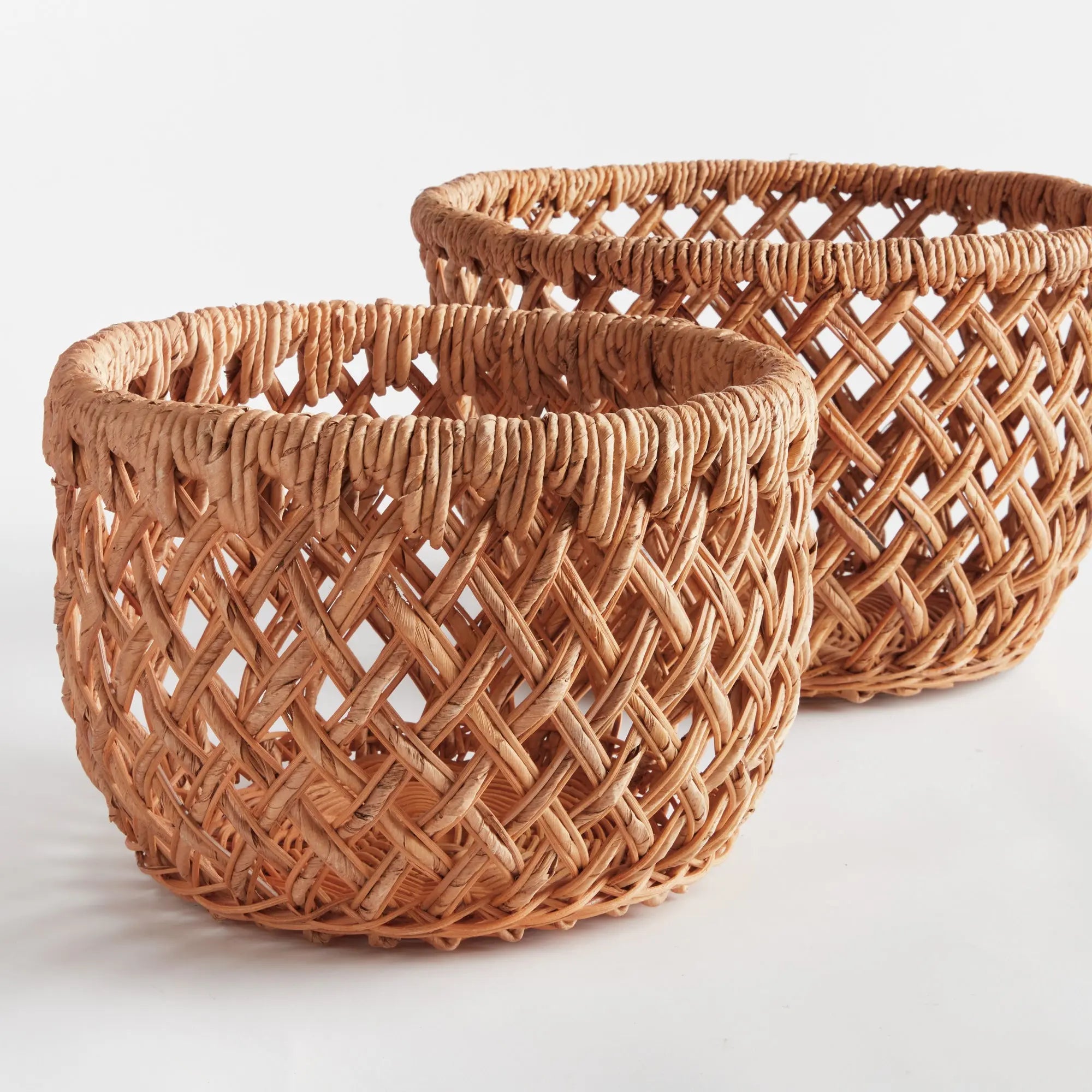 Emlyn Baskets - Set of two woven storage baskets nested
