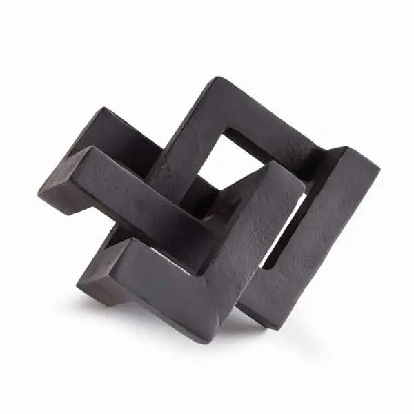 Key Sculpture - Geometric Aluminum Art in Brass, Black, or Silver Napa Home & Garden
